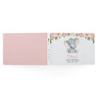Eléphant, Fleurs d'aquarelle rose, Baby shower