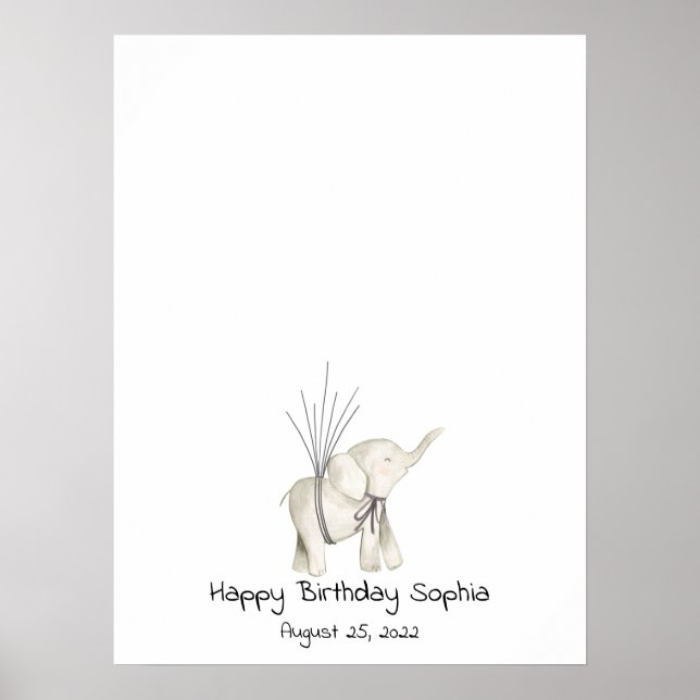 Livre d'or empreinte de bébé éléphant (Devant)