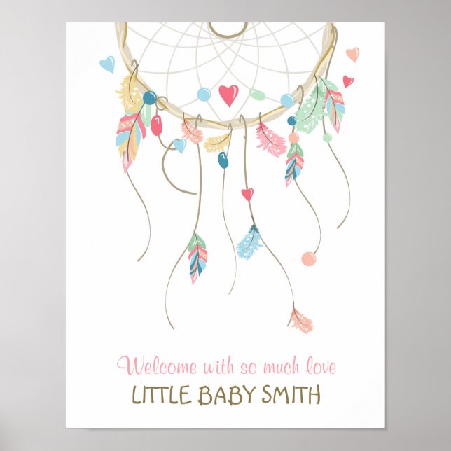 Livre d'or empreinte digitale Dreamcatcher Bébé (Devant)