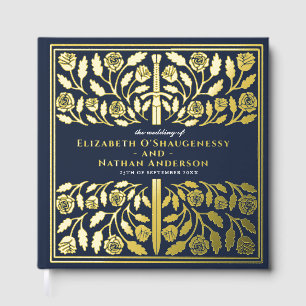 Livre D'or Épée Médiévale Royale Fantastique Bleue de Mariage