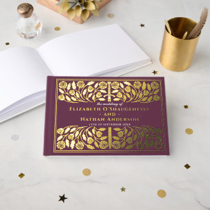 Livre D'or Épée Royale Médiévale Fantastique Mariage Mauve