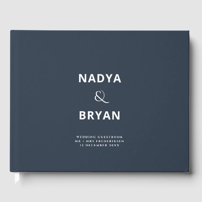 Livre D'or Espace extra-atmosphérique Dark Navy Chic Minimali (Recto)