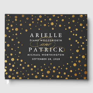 Livre d'or et de noir Confetti Foil Mariage