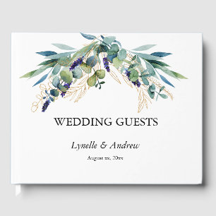 Livre D'or Eté Bleu Vert Aquarelle Mariage Floral