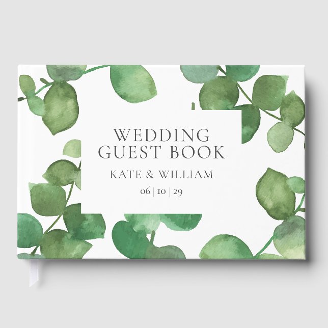Livre D'or Eucalyptus Boho Mariage de verdure (Recto)