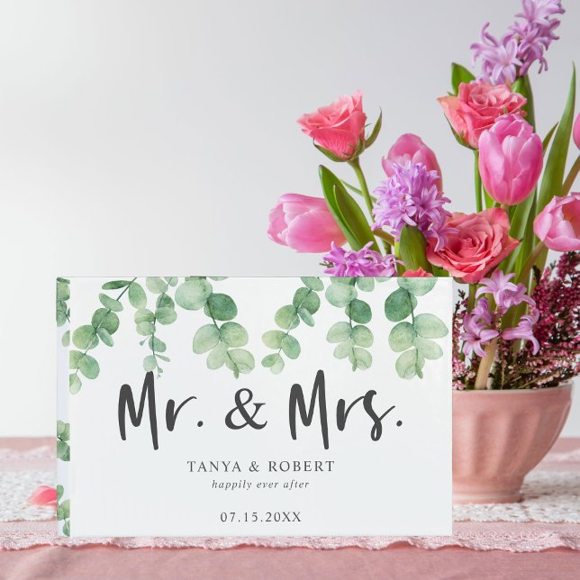 Livre D'or Eucalyptus Mariage M. et Mme Script Elegant (Créateur téléchargé)