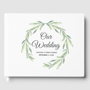Livre D'or Eucalyptus simple Aquarelle Mariage vert