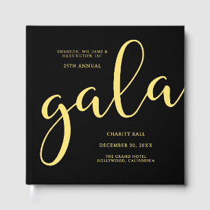 Livre D'or Événement de gala de charité Élégant noir et or