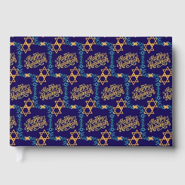 Livre D'or Famille personnalisée HEUREUX HANOUKKA Chanukah (Recto)