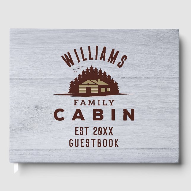 Livre D'or Family Cabin Rustic Wood Personalized  (Recto)