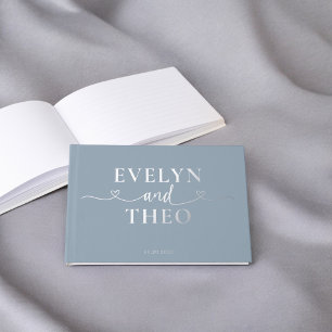 Livre D'or Fancy Calligraphy Heart Blush Sage Green