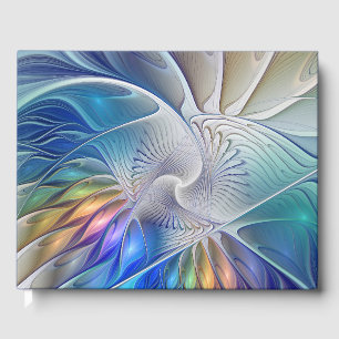 Livre D'or Fantaisie florale, fleur fractale abstraite coloré