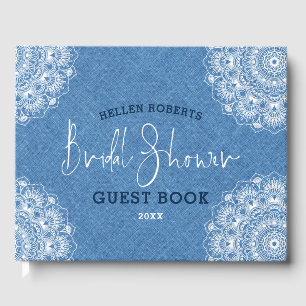 Livre D'or Faux bleu clair avec mandala blanc