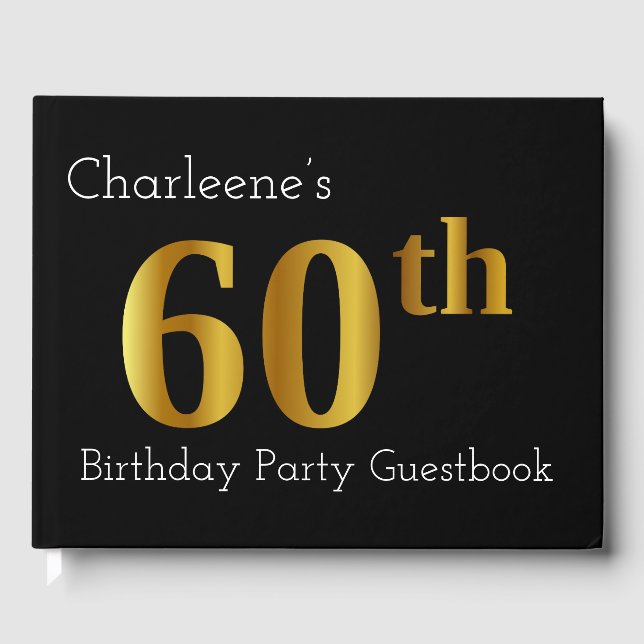 Livre D'or Faux Gold 60th Birthday Party Guestbook (Recto)