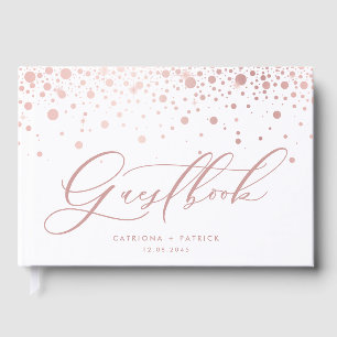 Livre D'or Faux Rose Gold Foil Confetti Dots Mariage