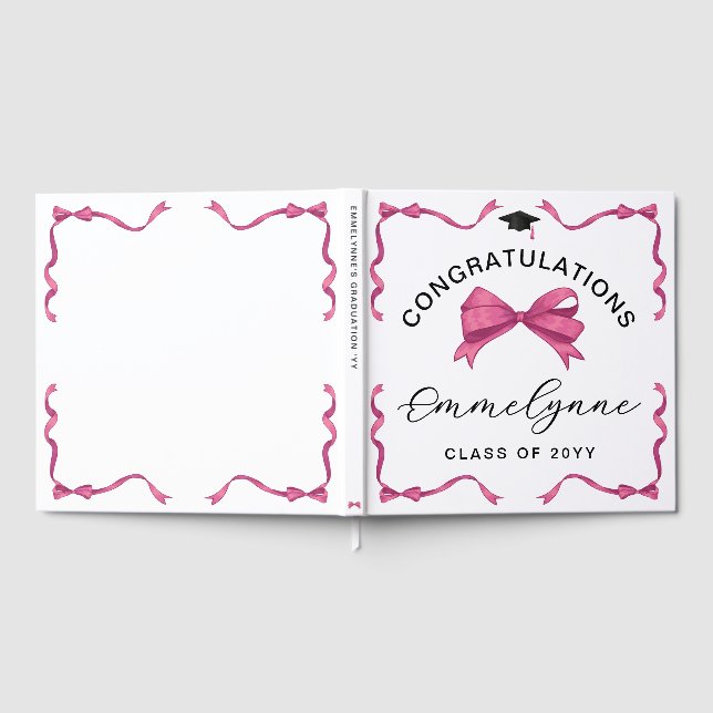 Livre D'or Félicitations à Girly Pink Bow (Complet)