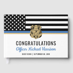 Livre D'or Félicitations à la Police Blue Line Flag