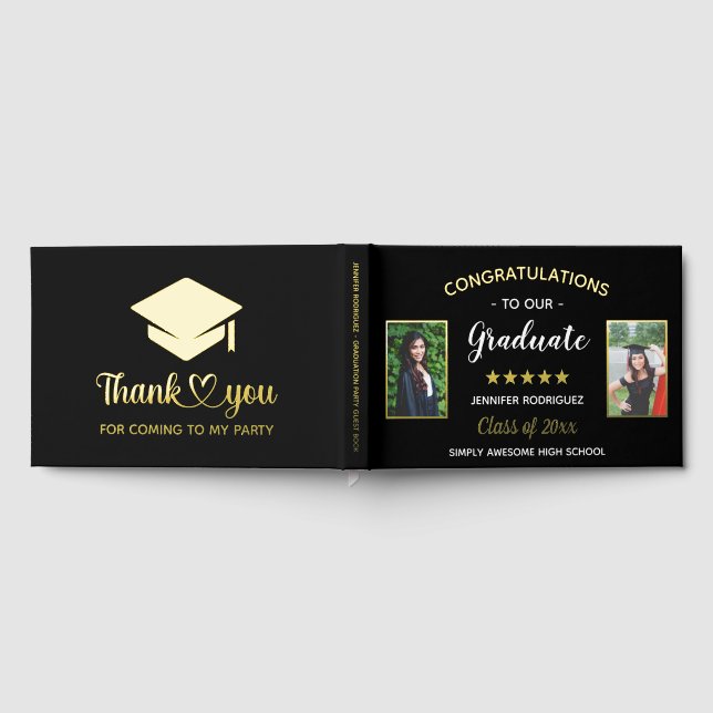 Livre D'or Félicitations Diplômé Personnalisé 2 Diplôme Photo (Complet)