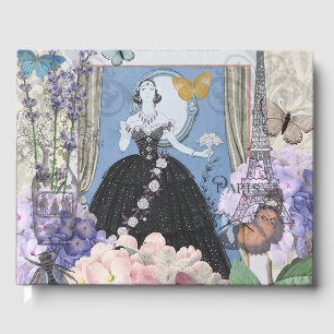 Livre D'or Femme victorienne Robe florale fantaisie 