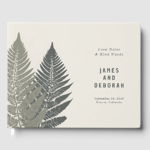 Livre D'or Fern Botanique moderne minimaliste Mariage boisé