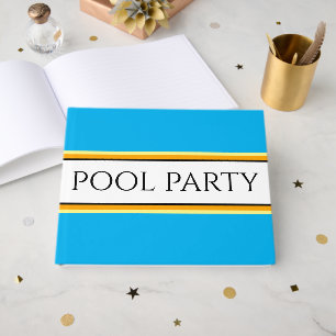 Livre D'or FÊTE AU BORD DE LA PISCINE Bleu Ciel Blanc Jaune R