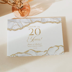 Livre D'or Fête d'anniversaire de mariage de 20 ans en Agate
