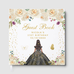 Livre D'or Fête d'anniversaire de princesse à peau foncée et