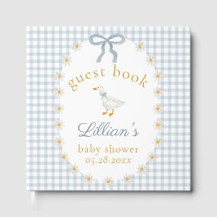 Livre D'or Fête de bébé Silly Goose Blue Gingham Cottagecore