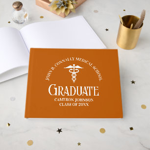 Livre D'or Fête de graduation Médicale Orange personnalisée