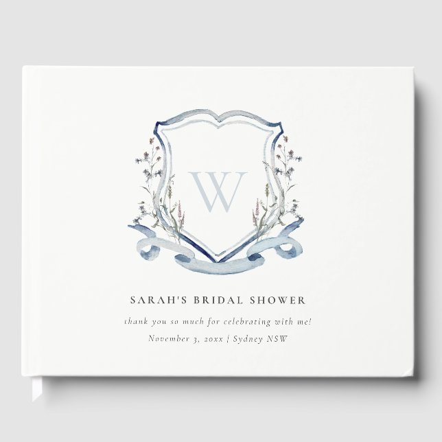 Livre D'or Fête de mariage floral Crête Aquarelle Fleur Sauva (Recto)