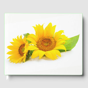 Livre D'or Fête de mariage Floral Jaune & Vert Tournesols