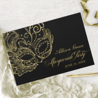 Fête de Quinceañera Masquée Or Noir