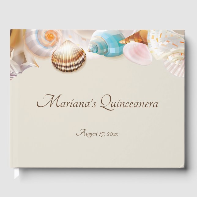 Livre D'or Fête de Quinceanera sous la mer Coquillages (Recto)