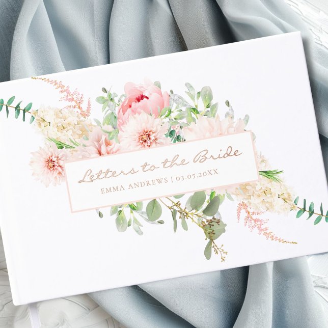 Livre D'or Fête des mariées de printemps botanique (Letters to the Bride! Spring Bridal Shower Foil Guest Book. Available in Gold, Rose-Gold & Silver)