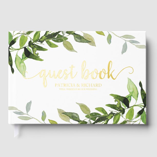 Livre D'or Fête des mariées Eucalyptus verdoyante (Recto)