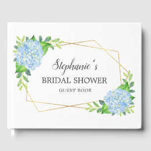 Livre D'or Fête des mariées florale géométrique Blue Hydrange