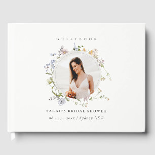 Livre D'or Fête des mariées photo Rustic Meadow Floral Wreath