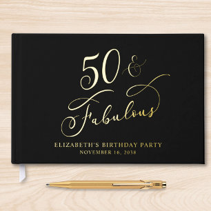 Livre D'or Fête élégante de 50e anniversaire noir or