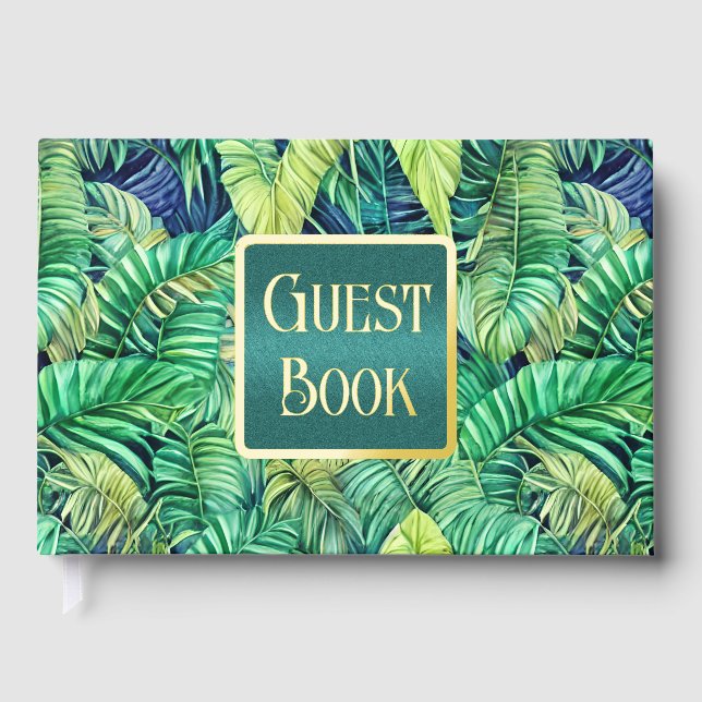 Livre D'or Feuille de jungle de Monstera végétation tropicale (Recto)