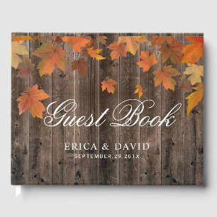 Livre D'or Feuilles d'automne Rustic Barne Mariage de automne