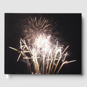 Livre D'or Feux d'artifice blancs et or I Célébration patriot