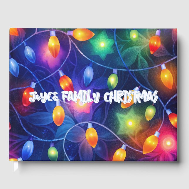 Livre D'or Feux de Noël brillant Fêtes Whimsical Joyeux (Recto)