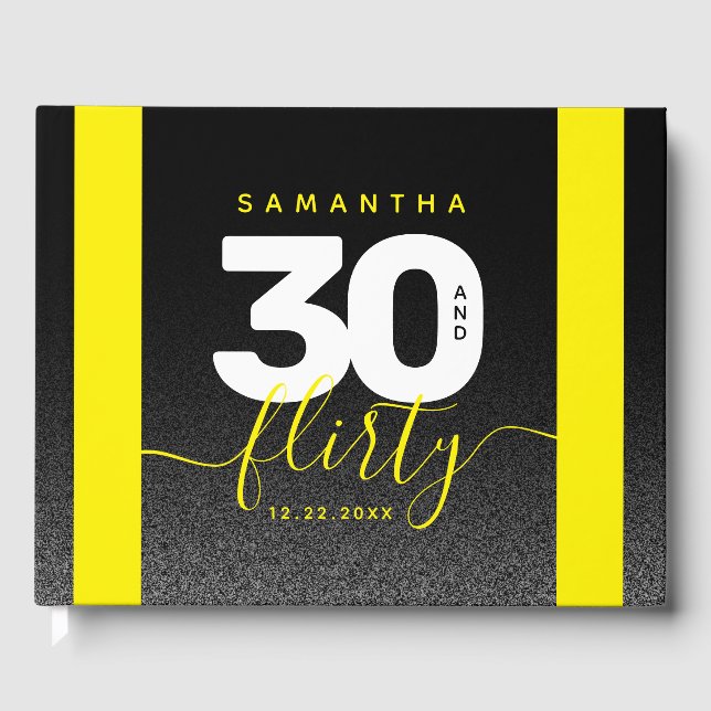 Livre D'or Fille moderne brillant Jaune 30 et Flirty (Recto)