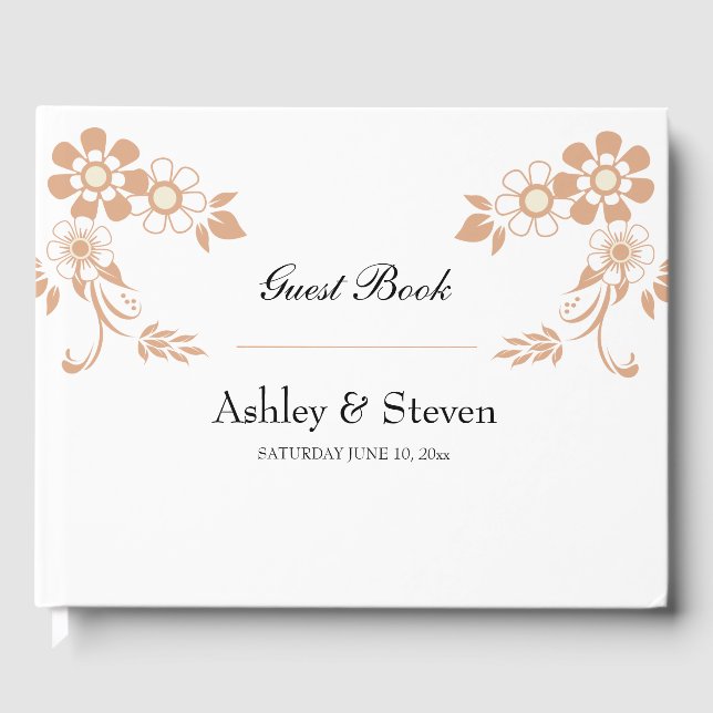 Livre D'or Fleur beige Mariage (Recto)