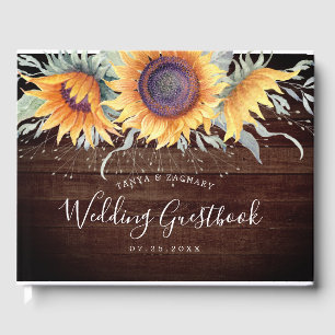 Livre D'or Fleur de soleil rustique   MARIAGE