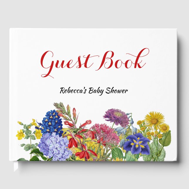 Livre D'or Fleur sauvage en Fleur Whimsical Baby shower flora (Recto)