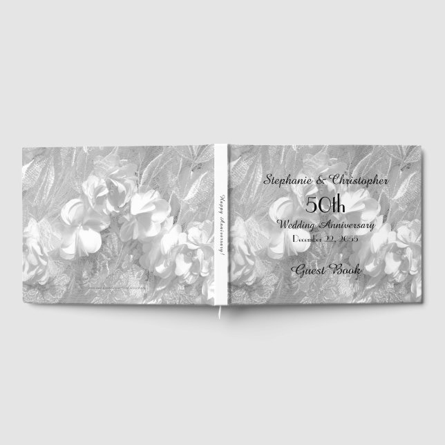 Livre D'or Fleurs blanches et dentelle du 50e anniversaire (Complet)