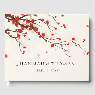 Livre D'or Fleurs de cerises (Sakura) Aquarelle Mariage flora