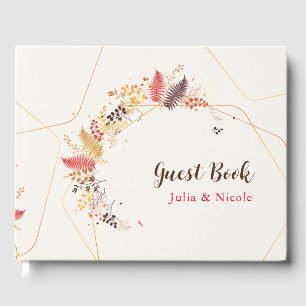 Livre D'or Fleurs de forêt sauvage Mariage de feuillage de ch