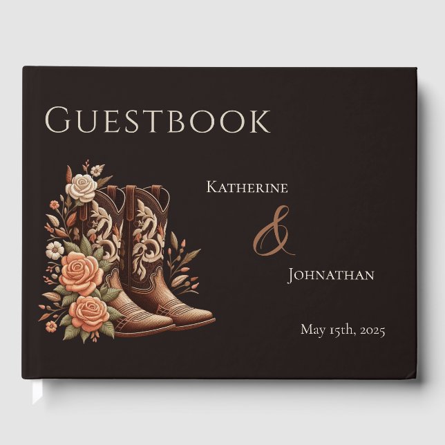 Livre D'or Fleurs de l'Ouest du pays avec bottes de cowboy (Recto)